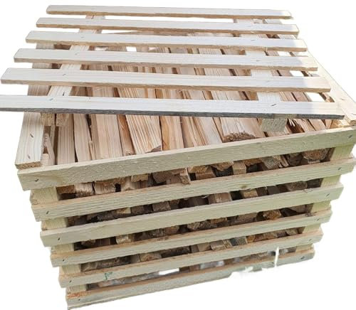 Anfeuerholz Anzündholz Anmachholz Brennholz Kaminholz Kaminscheit Span Smoker Grill BBQ Ofenfertig trocken Holzstücke Feuerschale Lagerfeuer 7kg in Praktischen Transportbox 38x30x30