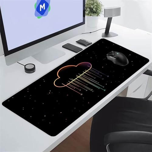 Tapis de Souris Gaming Nuages Simples XXL Mouse Pad, Grand Tapis Bureau avec Base Anti-Dérapage, Extended Long Clavier Pad Large Mousepad pour PC Gamer et Le Bureau 900x300x3 mm