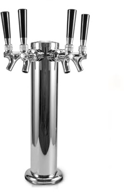 WRJAHCG Torre de Cerveza con Grifo, Dispensador de Torre de Acero Inoxidable, Columna Dispensadora de 4 Grifo, Regalos para Hombres