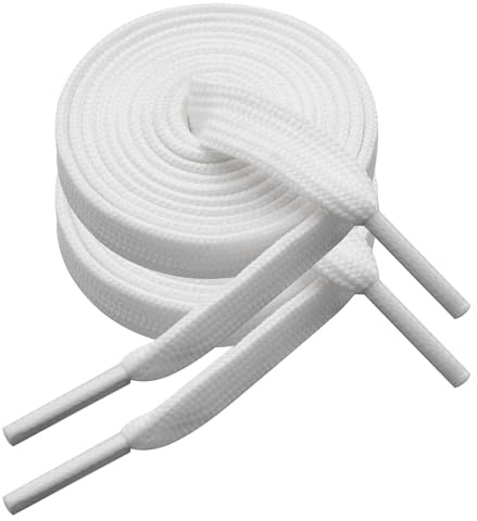 LOEZYICH 2 Pairs Thick Flat Trainers Shoe Laces, 10mm Wide Replacement Shoelaces for Sneakers, School Shoes, Premium Trainer Shoe Strings for Walking Running Athletic Sports Shoes