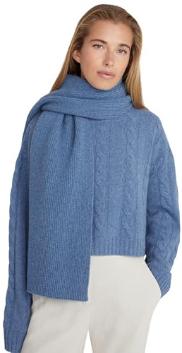 Style & Republic Oversized Damen Kaschmirschal aus 90% Merinowolle und 10% Kaschmir | edler Schal aus feinster MerinoMerinowolle und Kaschmir, Blue mel, 168 x 45cm