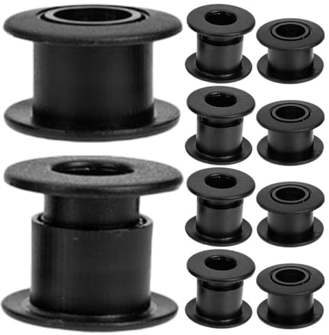 DINHEAROM Calcio Balilla Professionale Cuscinetti per Aste da Calcio Balilla, 10 Pezzi, Plastico Nero, Compatibili Tavolo Soccer