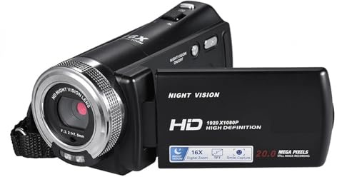 Caméra vidéo Full HD V12 1080P, caméscope Portable à Zoom numérique 16X, caméra détection de Visage Vision Nocturne Vlogging