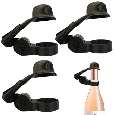 Vauki Soldat, ölflaska, hjälm, 3 delar, återanvändbara, dammsäkra ölhjälmar, roliga dekorativa ölflasklock