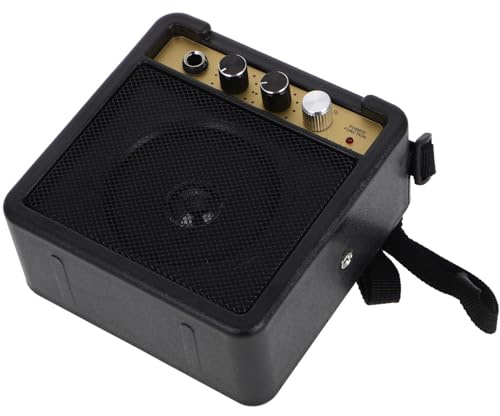 Mini Chitarra per Nero 5w Compatto Elettrica Amplificatore | Costruzione Robusta, Connessione Versatile, Effetti Sonori Integrati, senza Batteria
