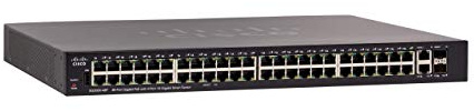 Commutateur Intelligent Cisco SG250X-48P, Combine 48 Ports Gigabit Ethernet (GbE) et 4 Ports 10 Gigabit Ethernet SFP+, 382 W PoE, Protection à Vie limitée (SF250X-48P-K9-EU)