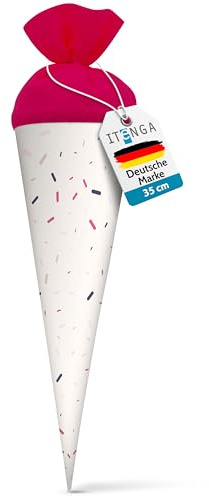 itenga Geschwisterschultüte 35cm Geschenkverpackung Schultüte Kinder Erwachsene Party (Memphis)