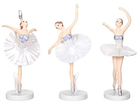 VOSAREA Ballerina Figuren tanzende mädchen Figuren Ballett mädchen Ornament für Desktop büro Weihnachten neujahrsgeschenk, 3 stücke, Weiß