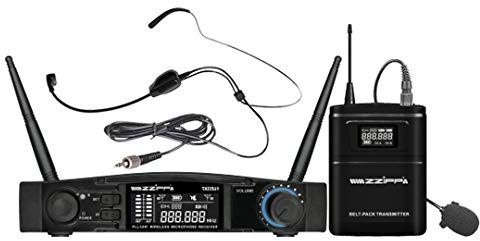 ZZIPP TXZZ541 Set Radiomicrofono ad Archetto UHF 48 Canali Wireless Dj Karaoke