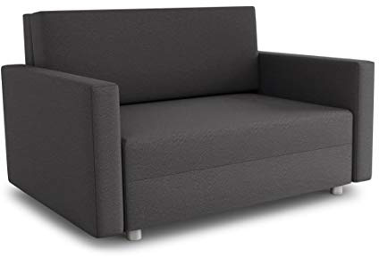 Sofnet - Bettsofa Pura Maxi mit Bettkasten (Dunkelgrau, Suedine 36) | Polstersofa mit Schlaffunktion, Bettsofa, Sofa, Veloursstoff, große Schlaffläche, modernes Design