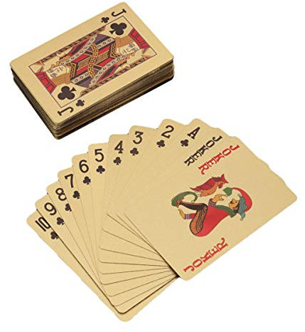 Tomaibaby Kartenspielen Vergoldete Spielkarten Plattierter Schürhaken Poker-Spielkarten Goldene Liebhaber Rosen