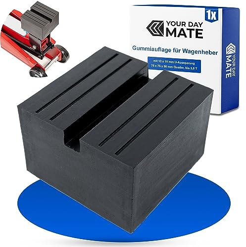 Soporte de Goma Universal para Gato, cuboide XL, Soporte de 75 x 75 x 50 mm, 12 x 10 mm la Ranura en U para Todos los Coches de hasta 3.5 toneladas, Almohadilla de Gato Antideslizante para maniobrar