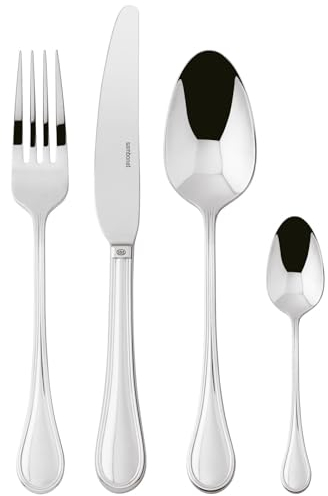 Sambonet 52563-81 Royal Inox - Set di Posate da Tavola monoblocco in acciaio inox 18/10, per 6 persone, 24 pezzi: 6 forchette, 6 cucchiai, 6 coltelli, 6 cucchiaini da tè