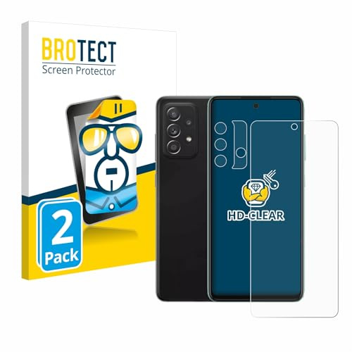 BROTECT 2 Stück Schutzfolie für Samsung Galaxy A52 (Display+Kamera) Displayschutz Folie Made in Germany, Ultra-Klar