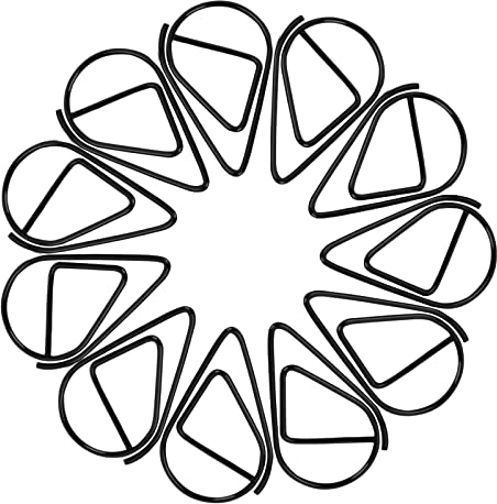 Büroklammer-50pcs Durable Briefklammern, Wassertropfen Form Papierklammern,Kleine Büroklammern Herz Metall für Foto Papier Buch Memo Karte Poster und Briefkopf-Einladungen -1.6x2.5cm (Schwarz)