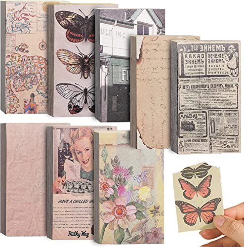 UNOZAVER 480 Stück Vintage Scrapbook Zubehör, Ästhetisches Tiny Scrapbook Papier für Bullet Junk Journals, Dekoratives Bastelpapier für Scrapbooking, Decoupage