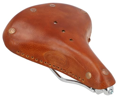 Gusti Echtes Leder - Elsy J. Leder Fahrradsattel Ledersattel Vintage Retro Sattel Fahrrad Braun