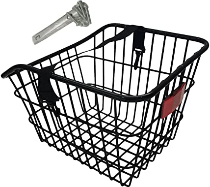 Fonowx Cestino per Bici con Fanale Posteriore Cestino per Bicicletta da Appendere Universale Nero con Fondo in Rete