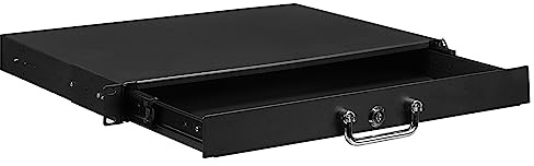 sourcing map 1U Rack Montage Schublade für 19 AV/Netzwerk/DJ Ausrüstung Racks oder Schränke mit Schloss und Schlüssel