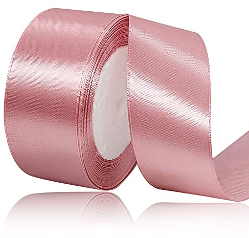 Nastro di raso in oro rosa largo 40 mm, 22 metri, nastro per fiocchi, nastro regalo per confezioni regalo, artigianato fai da te, mazzi di fiori, progetti di cucito, creazione di fiocchi, decorazioni