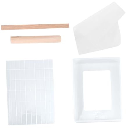 LIFKOME 5pcs Nougat Making Tools Non-Stick Pastry Molds for Candy Includes Baking Plate Mold Box Sticks Mat for Homemade Nougat Biscuits Chocolates