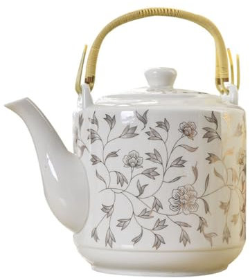 HOUSN Keramik-Teekanne, 2000ml/3000ml Chinesische Porzellan für Heim und Büro, EIN Gutes Geschäft Geschenk,2L,Weiß