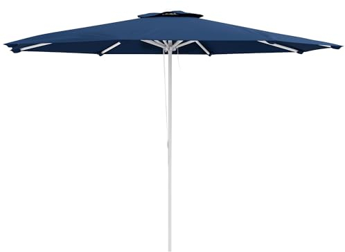 Outsunny Ombrellone da Giardino ad Altezza Regolabile con Presa d'Aria, Ombrellone per Esterni in Metallo e Poliestere, Ø292x242 cm, Blu Scuro
