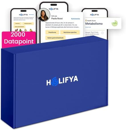 Test DNA Holifya per Intolleranze Alimentari e Predisposizioni, Analisi Genetica Completa, Ottimizza Salute, Alimentazione e Performance Sportive - Report Personalizzato 2000+ Geni Analizzati - 1 Test