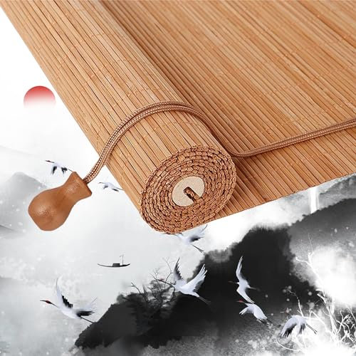 Store enrouleur en bambou naturel pour intérieur/extérieur/jardin, rideau pare-soleil personnalisable, taille 95 x 250 cm
