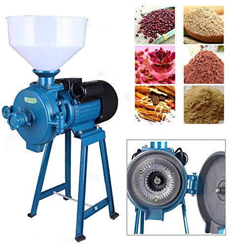 XFQZJG Commercial Grain Grinder Mill 2200W Electric Feed/Flour Mill Dry Cereals Grinder Machine + Funnel Rice Corn Grain Bean Coffee Wheat Feed Mill Wet Dry Cereals