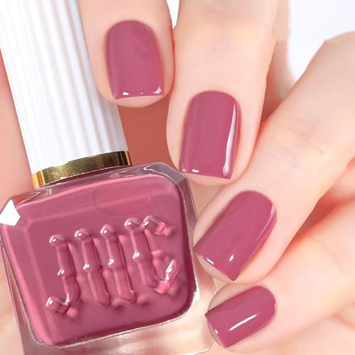 Dusty Grey Pink Nail Polish - Quick-Dry, Long-Lasting Gel Varnish for Women and Girls - DIY Home Manicure Art, No-Bake