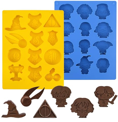YALiya 2 Stück Harry Silikonform Pralinen, Backform für Magie Nachtisch | Wiederverwendbar, Leicht zu Entformen, für Schokolade, Gelee, Eiswürfel, Kuchen Dekoration, Süßigkeiten