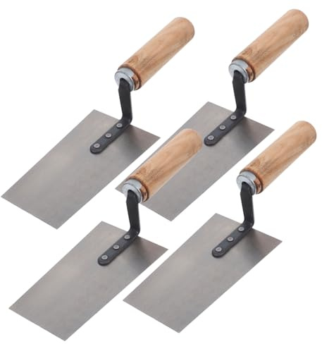 BAZEITFLOW 4 Pezzi Frattazzo in Acciaio Inox per Rasatura e Finitura Intonaco Spatola Professionale Versatile per Lavori Muratura Levigatura e Applicazione Resistente e Durevole