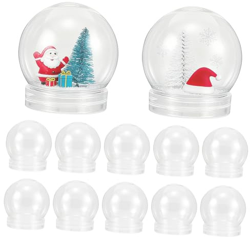 Toyvian Wiederverwendbare Klare Schneekugeln, 20 Stück Teiliges Transparente mit Schraubverschluss Runde Kunststoff Kugeln FüR DIY Bastelset Weihnachtsdekoration Und Kreative Projekte