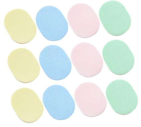 MUCKLILY 12 Stück Reinigungsschwämme aus Schwamm für Gesicht mit Atmungsaktivem Leichtem Material und Einfachem Kompaktem Design zur Sanften Gesichtsreinigung und Make Up Zufälliger Stil