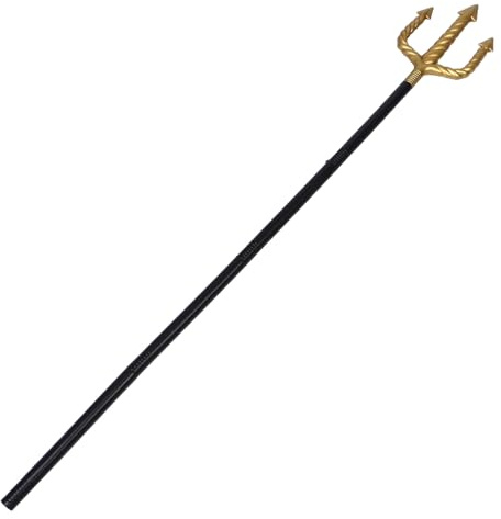 SUPVOX Halloween Plastic Trident Prop Pitch Fork for and Adults, Black 4-Section Long Rod Devil Costume Accessory, Masquerade Demon Trident for Halloween Role-Play