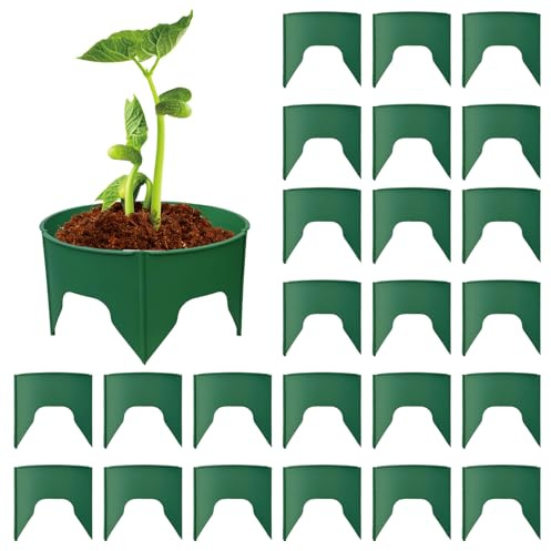 Generico Pflanzenringe für den Außenbereich, wiederverwendbar, 24 Stück, Schutz für Gartenpflanzen, Balkon und Hof, ideal für Tomaten, Paprika, und
