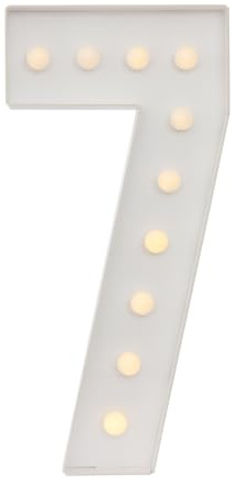 Números LED iluminados, número grande de 100 cm con bombillas, número luminoso 0 1 2 3 4 5 6 7 8 9, con caja de batería, 2000-3000K, para graduaciones, bodas (7)