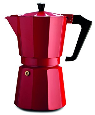 PEZZETTI - Cafetera espresso itale Xpress (6 tazas, aluminio), color rojo