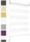 Doppelrollo Klemmfix ohne Bohren 60cm x 130cm Weiß Duo Rollo Klemmrollo Sonnenschutzrollo Fensterrollo für Fenster & Türen Zebrarollo Seitenzugrollo