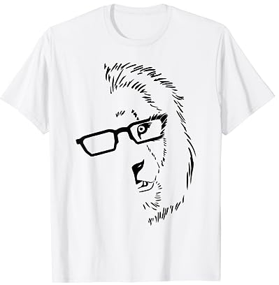 Brille tragender Löwe, Nerd T-Shirt, Geschenk Idee mit Mähne T-Shirt