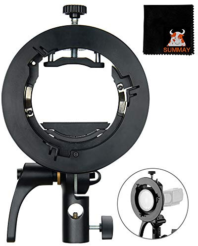 Godox S2 Support de Flash Bracket S-Type Support Bowens Mount pour Godox V1 AD200Pro AD400Pro V860II TT685 TT350 Flash Snoot Softbox Réflecteur (S2-Type Support)