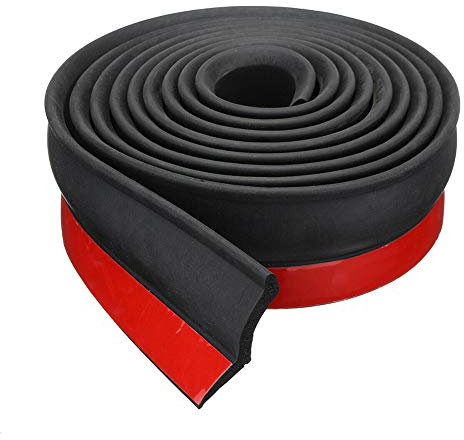 Centeraly Gummidichtungsstreifen für Garagentore, Mehrzweck-Tür-Boden-Dichtungsstreifen, Vollverkleidungs-Dichtungsstreifen aus Gummi, Schwarz, 3 m x 3 m