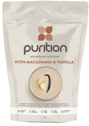 Purition Original Natural Protein Powder for Keto Diet Shakes and Meal Replacements Shakes with Only Natural Ingredients - 250g (Macadamia & Vanilla)
