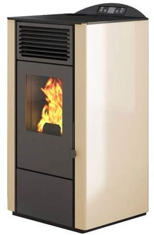PUNTO FUOCO Estufa de pellets modelo LORY 9, 5 kW (blanco)