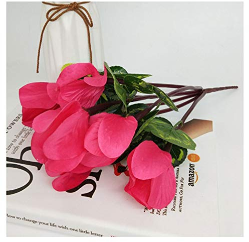 Easenhub Künstliche Seidenblumen, Alpenveilchen, künstliche Blumen, helle Farben, Heimdekoration, Urlaub, Party, Hochzeit, 5 Stück (E)