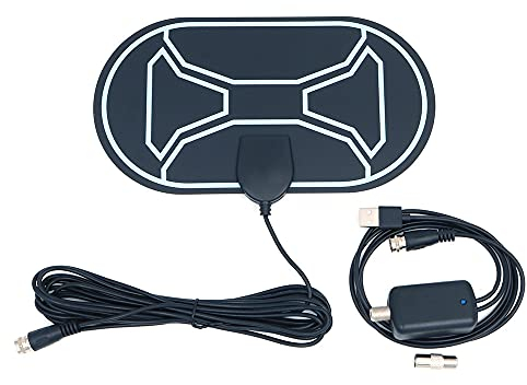 DollaTek Antenna TV digitale HD amplificata, portata fino a 100 miglia, supporto 4K 1080p - amplificatore di segnale per amplificatore Smart Switch da interno, supporto canali locali gratuiti