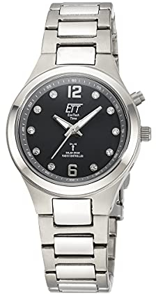 ETT Eco Tech Time Funk Solar Damen Uhr Analog mit Titan Armband ELT-11466-24M