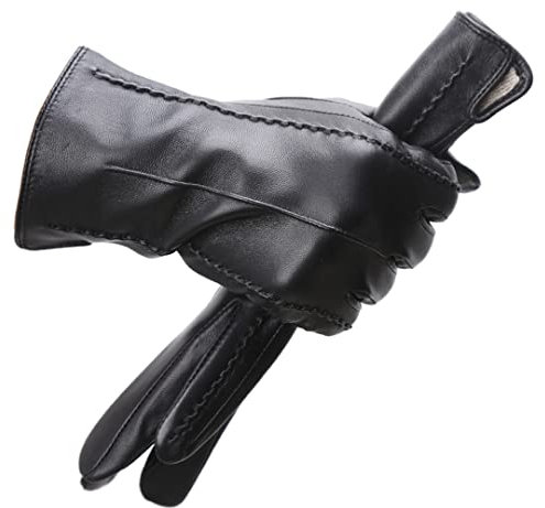 Mode weiße Lederhandschuhe bequeme Lederhandschuhe Frauen Top Grade Damen Lederhandschuhe Halten Warm Winterhandschuhe Schwarz 6,5