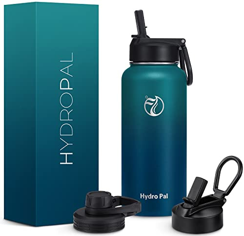 Hydropal Borraccia Termica in Acciaio Inox, Borraccia con Cannuccia 500ml/750ml/1L/1.2L/1.9L, Bottiglia Termica Doppia Parete per Bevande Calde e Fredde, Thermos Senza BPA per Scuola, Sport, Palestra